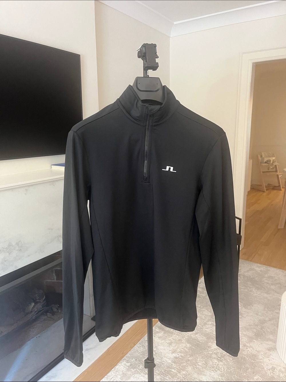J.Lindeberg Black Half-Zip Performance Pullover
